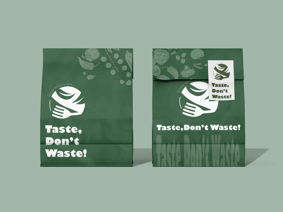Çantat Taste Don't Waste me ushqim të shpëtuar
